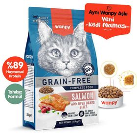 Wanpy Tahılsız Somon Balıklı 1.5 kg Yetişkin Kuru Kedi Maması
