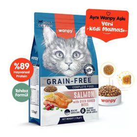 Wanpy Tahılsız Somon Balıklı 1.5 kg Yetişkin Kuru Kedi Maması