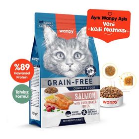 Wanpy Tahılsız Somon Balıklı 1.5 kg Yetişkin Kuru Kedi Maması