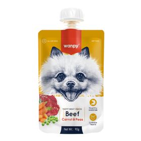 Wanpy Tasty Meat Paste Taze Sığır Etli ve Havuçlu 90 gr Köpek Et Ezmesi