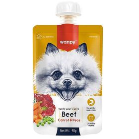 Wanpy Tasty Meat Paste Taze Sığır Etli ve Havuçlu 90 gr Köpek Et Ezmesi