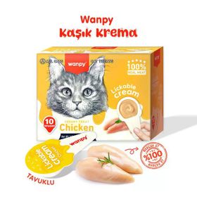 Wanpy Tavuklu Kaşık Krema 10x16 gr Kedi Ödül Maması