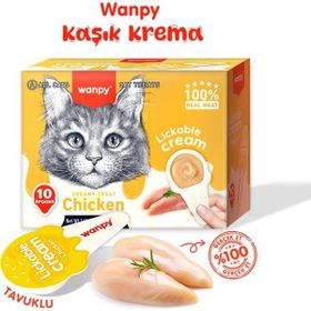 Wanpy Tavuklu Kaşık Krema 10x16 gr Kedi Ödül Maması