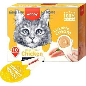 Wanpy Tavuklu Kaşık Krema 10x16 gr Kedi Ödül Maması
