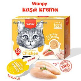 Wanpy Tavuklu Kaşık Krema 10x16 gr Kedi Ödül Maması