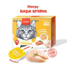 Wanpy Tavuklu Kaşık Krema 10x16 gr Kedi Ödül Maması