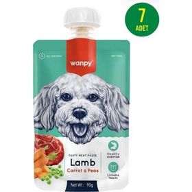 Wanpy Taze Kuzulu Bezelye ve Havuçlu 7x90 gr Köpek Et Ezmesi
