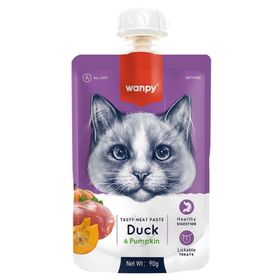 Wanpy Taze Ördekli Balkabaklı Et Ezme 90 gr Sıvı Kedi Maması Ödül
