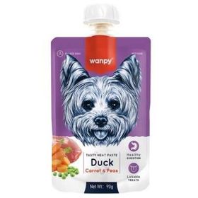 Wanpy Taze Ördekli ve Havuçlu Et Ezmesi Doğal 4x90 gr Köpek Ödülü