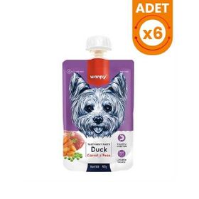 Wanpy Taze Ördekli ve Havuçlu Et Ezmesi Doğal 6x90 gr Köpek Ödülü