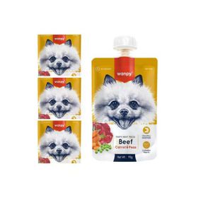 Wanpy Taze Sığır Etli ve Havuçlu Et Ezmesi Doğal 4x90 gr Köpek Ödülü
