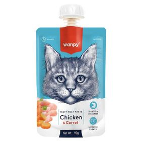 Wanpy Taze Somonlu Tavuklu Havuçlu Et Ezme Sıvı 90 gr Kedi Ödül Maması