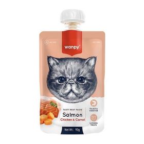 Wanpy Taze Somonlu ve Tavuklu Et Ezmesi Doğal 90 gr Kedi Ödülü