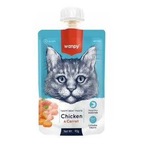Wanpy Taze Tavuklu ve Havuçlu 90 gr Kedi Et Ezmesi