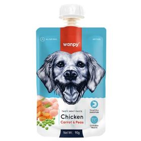 Wanpy Taze Tavuklu ve Havuçlu Et Ezmesi Doğal 10x90 gr Köpek Ödülü