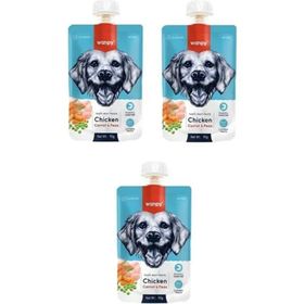 Wanpy Taze Tavuklu ve Havuçlu Et Ezmesi Doğal 3x90 gr Köpek Ödülü