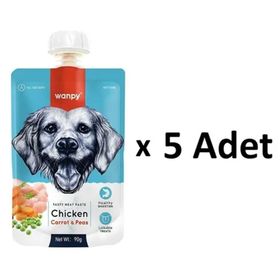 Wanpy Taze Tavuklu ve Havuçlu Et Ezmesi Doğal 5x90 gr Köpek Ödülü