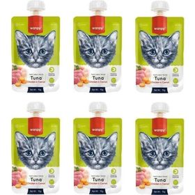 Wanpy Taze Ton Balıklı ve Tavuklu Et Ezmesi Doğal 6x90 gr Kedi Ödülü