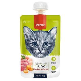 Wanpy Taze Ton Balıklı ve Tavuklu Et Ezmesi Doğal 90 gr Kedi Ödülü