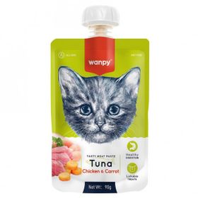 Wanpy Ton Balıklı Tavuklu ve Havuçlu 10x90 gr Kedi Ödül Maması