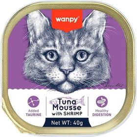 Wanpy Ton Balıklı ve Karidesli Alutray Kedi 40 gr Yaş Mama