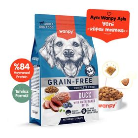 Wanpy With Oven Baked Bites Tahılsız Ördekli Yetişkin 1.5 kg Köpek Kuru Maması