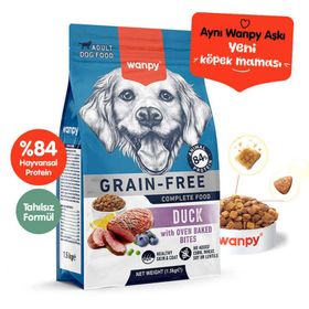 Wanpy With Oven Baked Bites Tahılsız Ördekli Yetişkin 1.5 kg Köpek Kuru Maması