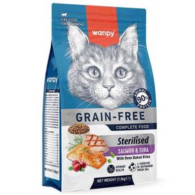 Wanpy With Oven Baked Bites Tahılsız Sterilised Somon ve Ton Balıklı 1.5 kg Kısırlaştırılmış Kedi Kuru Maması
