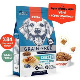 Wanpy With Oven Baked Bites Tahılsız Tavuklu 1.5 kg Yetişkin Köpek Kuru Maması