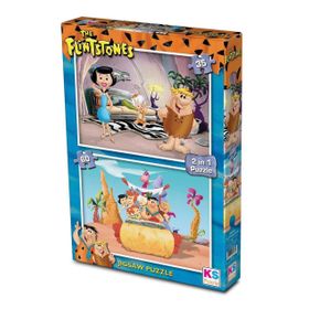 Warner Bros Taş Devri - Puzzle (Yapboz) 2'si 1 arada (35+60 Parça