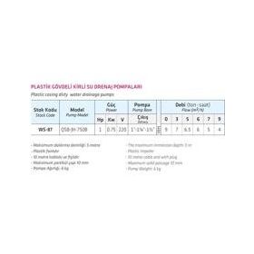 Water WS-87 Kirli Su Dalgıç Pompa