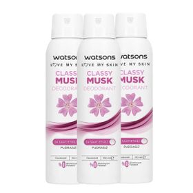 Watsons Classy Musk 3x150 ML Sprey Deodorant