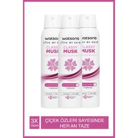 Watsons Classy Musk 3x150 ML Sprey Deodorant
