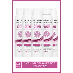 Watsons Classy Musk 5x150 ML Sprey Deodorant