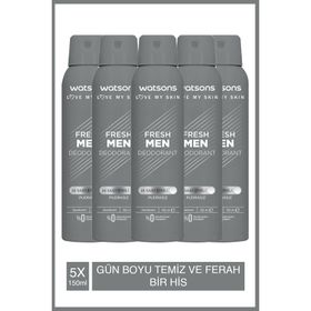 Watsons Fresh Men 5x150 ml Sprey Deodorant