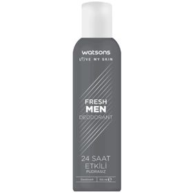 Watsons Fresh Men Deodorant Pudrasız Sprey 150 ml