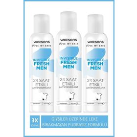 Watsons Invisible Fresh Men 3x150 ml Sprey Deodorant