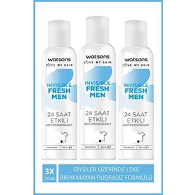 Watsons Invisible Fresh Men 3x150 ml Sprey Deodorant