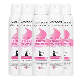 Watsons Invisible Fresh Women 5x150 ml Sprey Deodorant