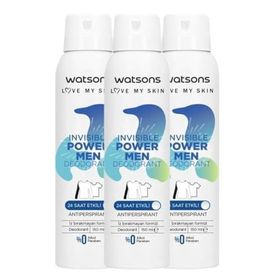 Watsons Invisible Power Men 3x150 ml Sprey Deodorant
