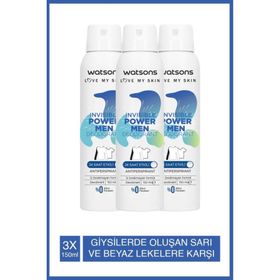 Watsons Invisible Power Men 3x150 ml Sprey Deodorant