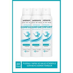 Watsons Ocean Comfort 3x150 ML Sprey Deodorant