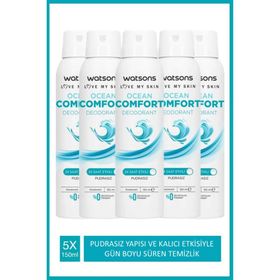 Watsons Ocean Comfort 5x150 ML Sprey Deodorant