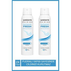 Watsons Shower Fresh 2x150 ml Sprey Deodorant