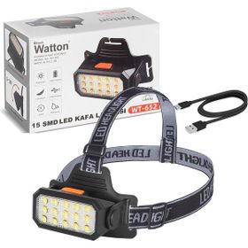 Watton WT-652 Sarı Beyaz Şarjlı Kafa Lambası