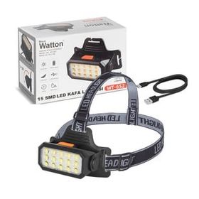 Watton WT-652 Sarı Beyaz Şarjlı Kafa Lambası