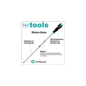 Weber Tools Extra Uzun Yıldız Uçlu Pz2 X 400 Mm Tutamaklı Tornavida