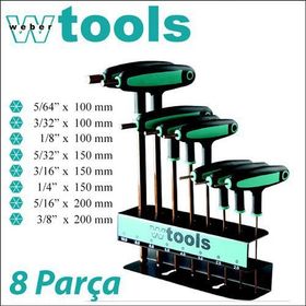 Weber Tools T Saplı Top Başlı 8 Parça Allen Seti