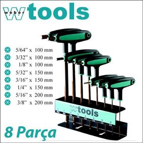 Weber Tools T Saplı Top Başlı 8 Parça Allen Seti