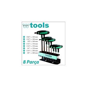 Weber Tools T Saplı Top Başlı 8 Parça Allen Seti